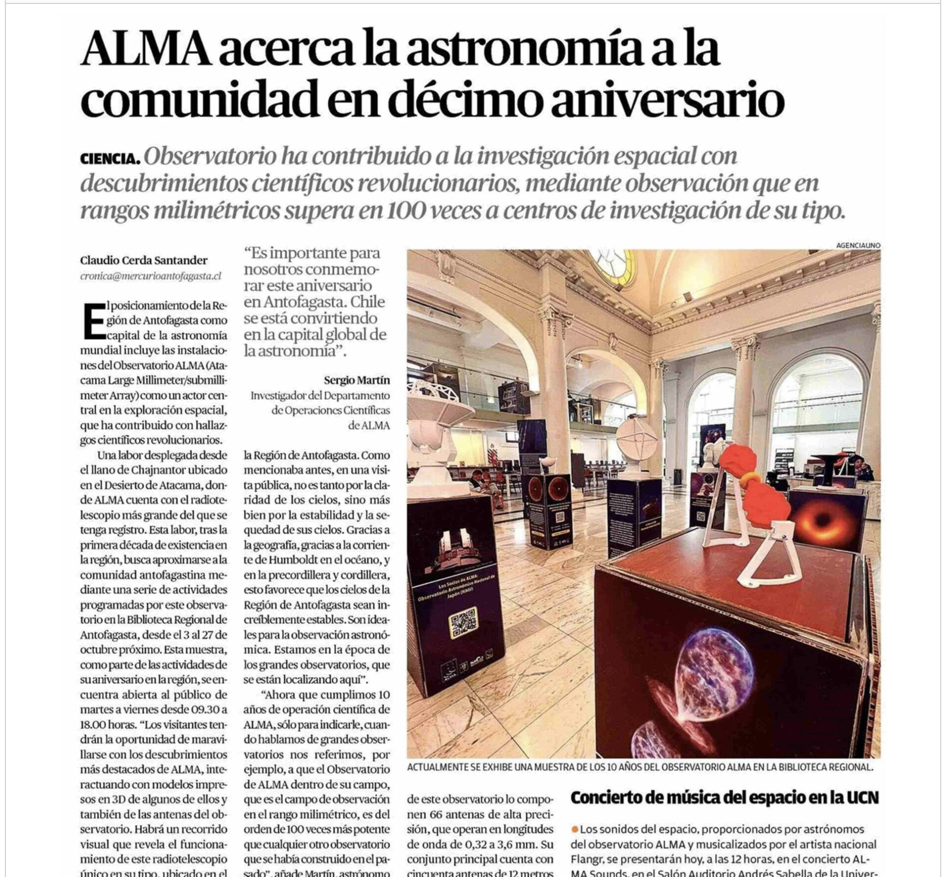 ALMA acerca la astronomía a la comunidad en décimo aniversario